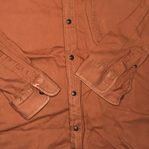 Charter Club Room Mens Button Up Long Sleeved Shirt Tomato Red Size XL - Picture 2 of 12